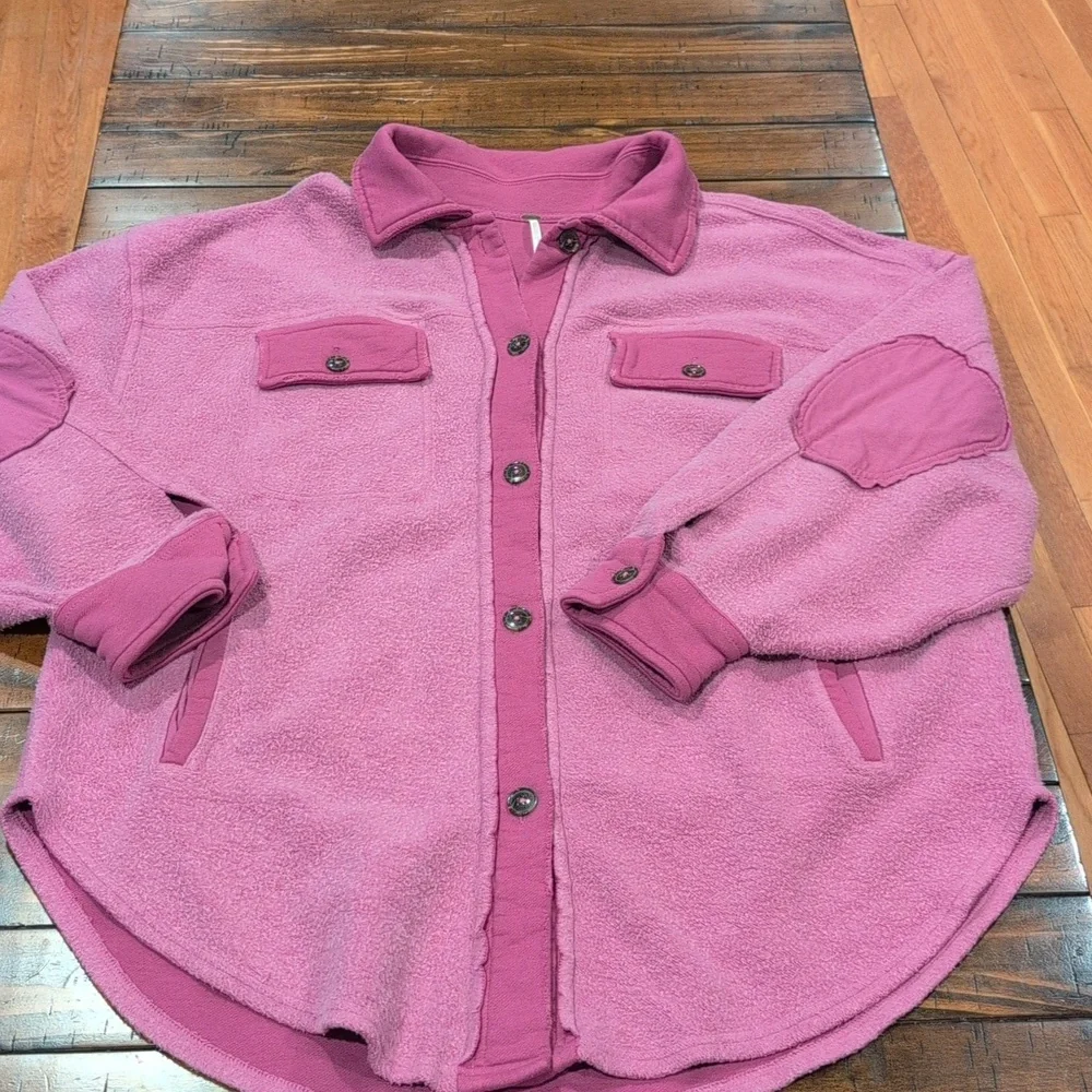 Free People Ruby Shirt Jacket Shacket Dramatic Orchid - Picture 3 of 12